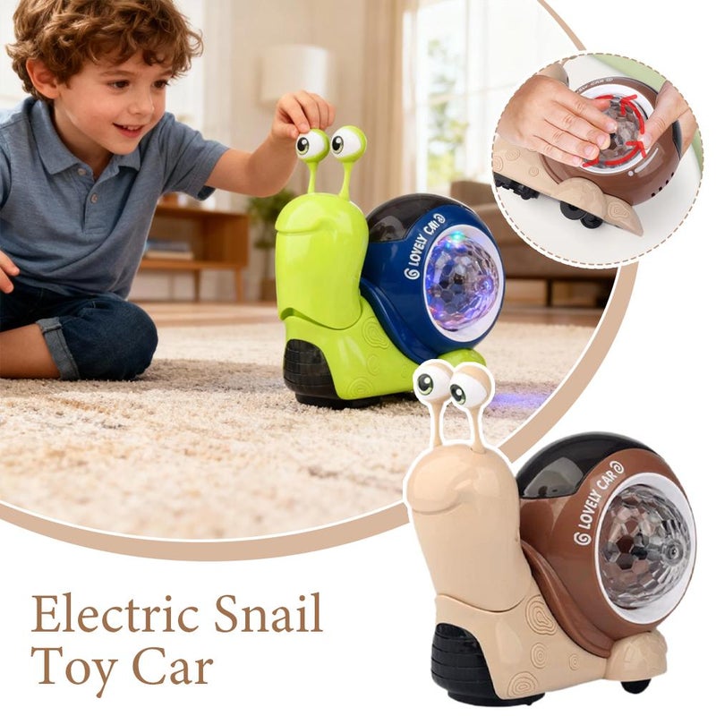 Crawling Toy, Crawling Caterpillar Baby Toy, Electric Snail Design, Lights and Sounds, Interactive with Moving Shell, Encourages Motor Skills, for Toddler Play and Early Learning Development. (Brown) - Image 4